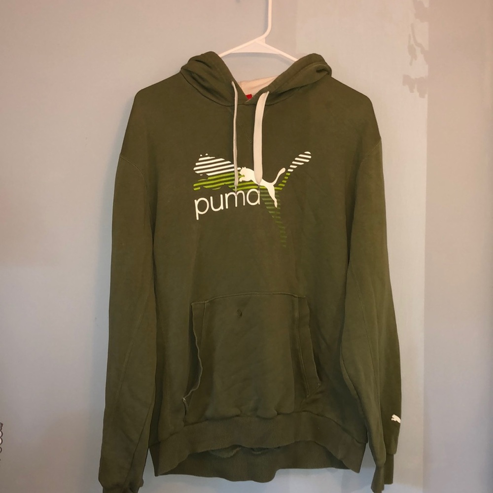 Green puma hoodie